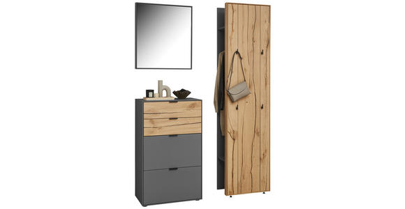GARDEROBE 4-teilig  in 128,8/205,5/37,1 cm  - Design, Glas/Holz (128,8/205,5/37,1cm) - Dieter Knoll