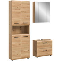 Baie 3 piese, 120 cm - stejar Artisan/negru, Basics, plastic/material pe bază de lemn (120cm) - MID.YOU