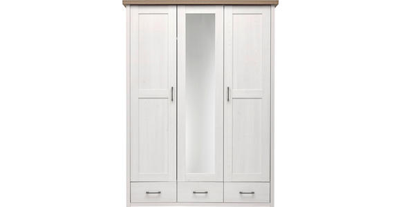 KLEIDERSCHRANK  in Weiß, Trüffeleichefarben  - Trüffeleichefarben/Graphitfarben, LIFESTYLE, Holzwerkstoff/Metall (148/201/62cm) - Carryhome