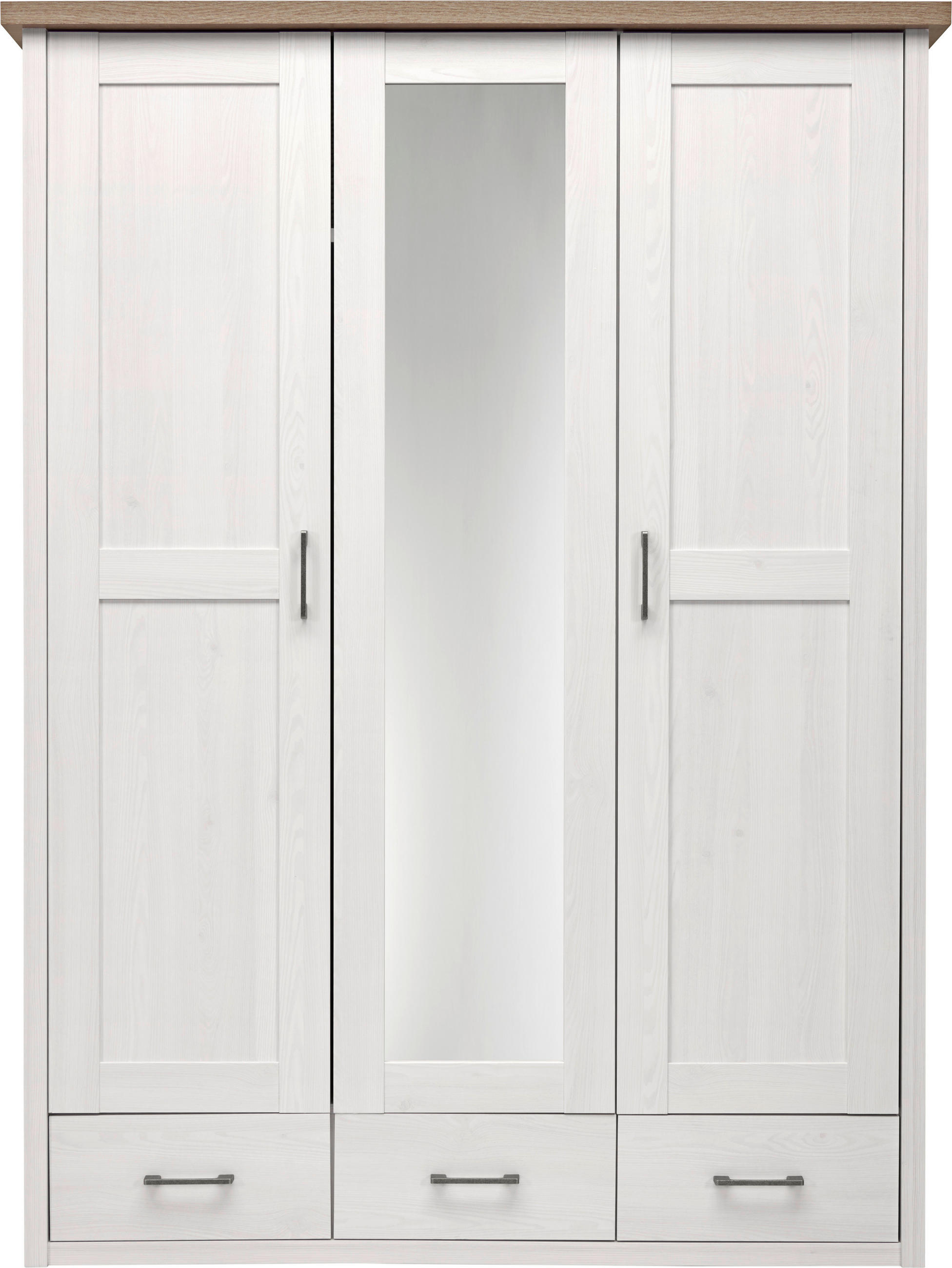  KLEIDERSCHRANK Weiß, Trüffeleichefarben  - Trüffeleichefarben/Graphitfarben, LIFESTYLE, Holzwerkstoff/Metall (148/201/62cm) - Carryhome