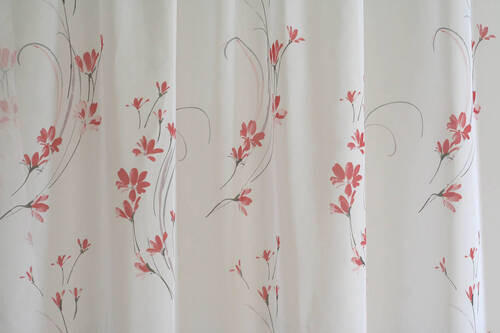 PERDEA  - alb/roșu, Basics, textil (295cm)
