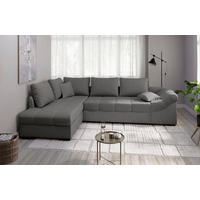 ECKSCHLAFSOFA Graubraun Mikrofaser  - Graubraun/Schwarz, MODERN, Holz/Textil (202/298cm) - MID.YOU