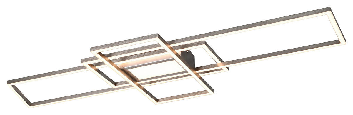 LED-DECKENLEUCHTE    105/42/6,5 cm  - Nickelfarben, Design, Metall (105/42/6,5cm) - Novel