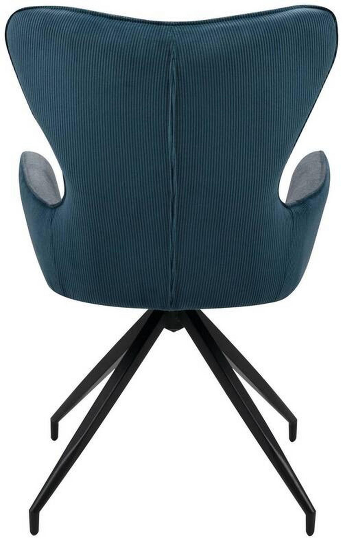 STUHL  Sitzfläche 360° drehbar Cord  - Dunkelgrau/Schwarz, MODERN, Textil/Metall (57/93/64cm) - MID.YOU