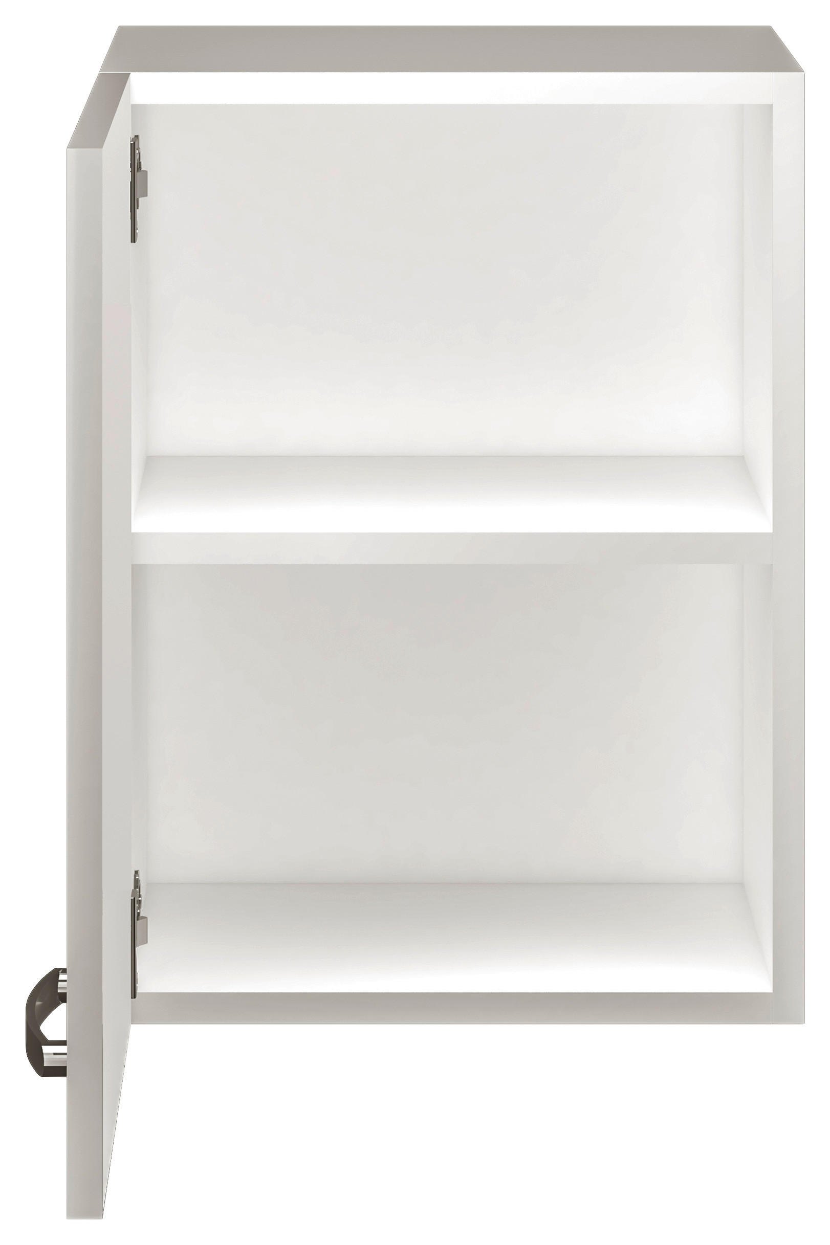 KÜCHENOBERSCHRANK 40/54,8/32 cm in Weiß, Weiß Hochglanz - Edelstahlfarben/Weiß Hochglanz, MODERN, Holzwerkstoff/Metall (40/54,8/32cm) - FlexWell