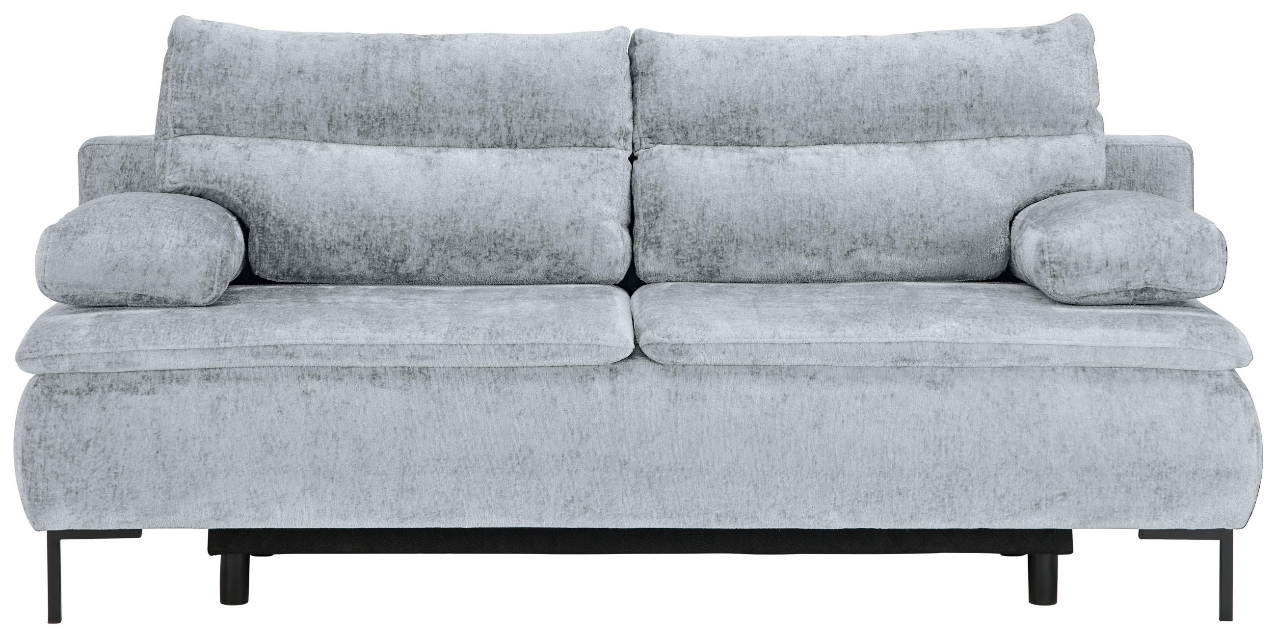 BOXSPRINGSOFA in Webstoff Hellgrau  - Hellgrau/Schwarz, Design, Textil/Metall (202/93/100cm) - Novel