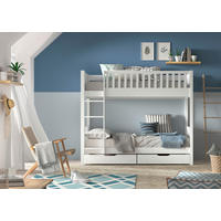 ETAGENBETT - Weiß, Natur, Holz (90/200cm) - MID.YOU