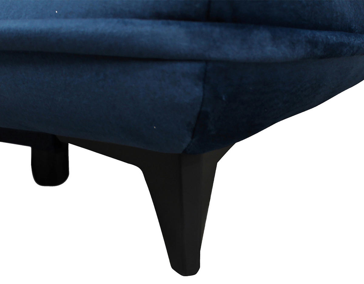 SCHLAFSOFA  mit Velours Dunkelblau  - Schwarz/Dunkelblau, Design, Kunststoff/Textil (217/73/86/106cm) - MID.YOU