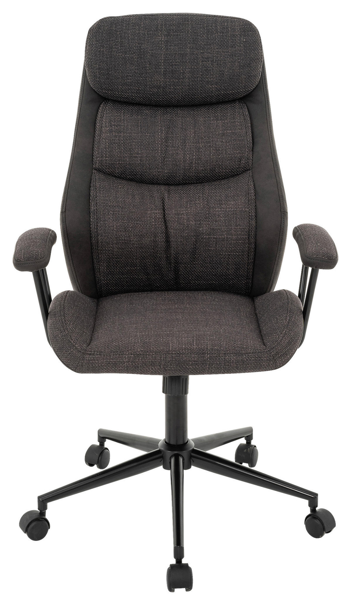 CHEFSESSEL Webstoff Grau  - Schwarz/Grau, MODERN, Kunststoff/Textil (64/103-113/66cm) - MID.YOU