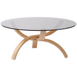 COUCHTISCH in Holz, Glas 100/100/45 cm  - Eichefarben, Design, Glas/Holz (100/100/45cm) - Novel