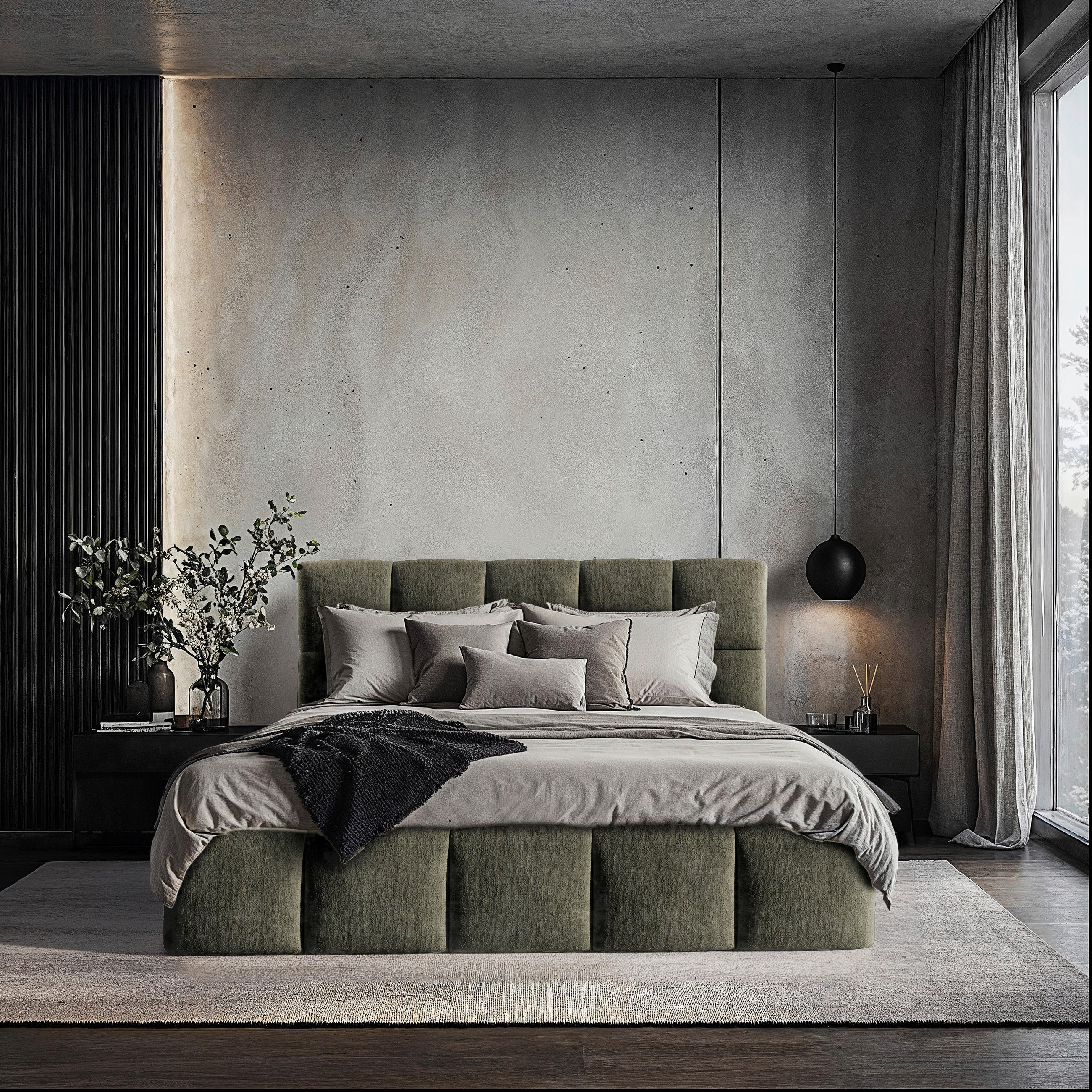 POLSTERBETT 180/200 cm,  in Grau, gepolstertes Kopfteil, Lattenrost, Bettkasten,  - Schwarz/Grau, MODERN, Holz/Holzwerkstoff (180/200cm) - MID.YOU