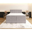 BOXSPRINGBETT 140/200 cm,  in Hellgrau, gepolstertes Kopfteil, Bettkasten, Topper, Matratzen, H2 + H3 = mittel + fest  - Hellgrau/Schwarz, KONVENTIONELL, Kunststoff/Textil (140/200cm) - Esposa