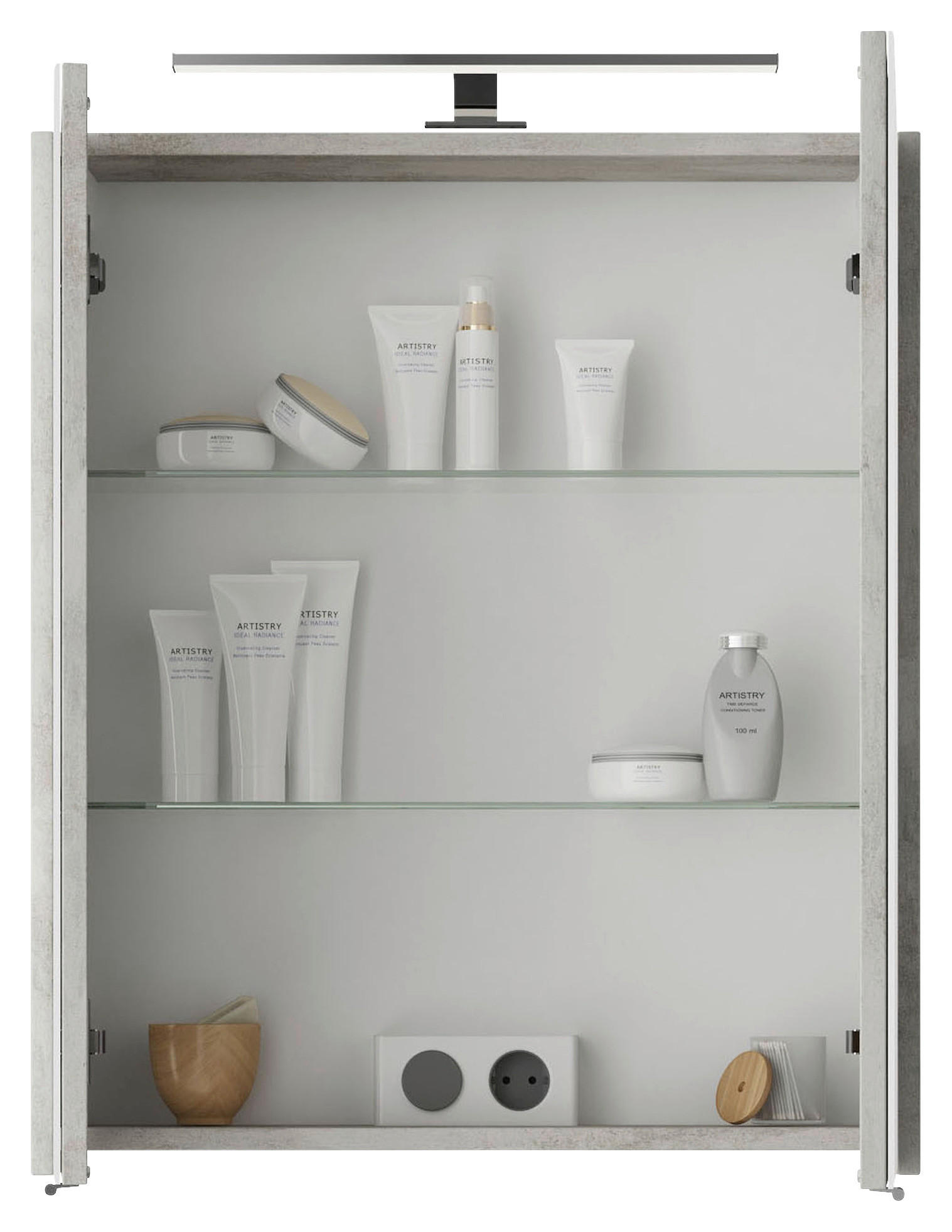 SPIEGELSCHRANK 60/70,3/14,5 cm  - Chromfarben/Grau, KONVENTIONELL, Glas/Holzwerkstoff (60/70,3/14,5cm) - Sadena