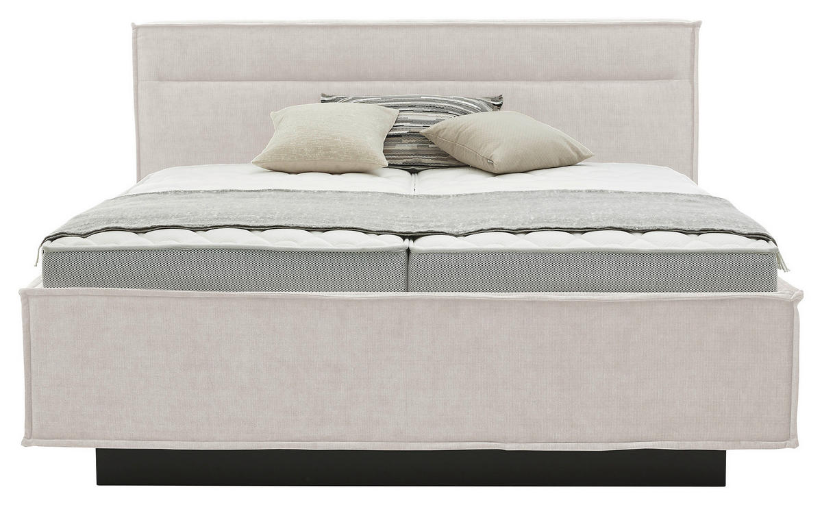 POLSTERBETT gepolstertes Kopfteil, Bettkasten, Lattenroste, Matratzen 180/200 cm  in Weiß  - Schieferfarben/Weiß, Design, Textil (180/200cm) - Musterring