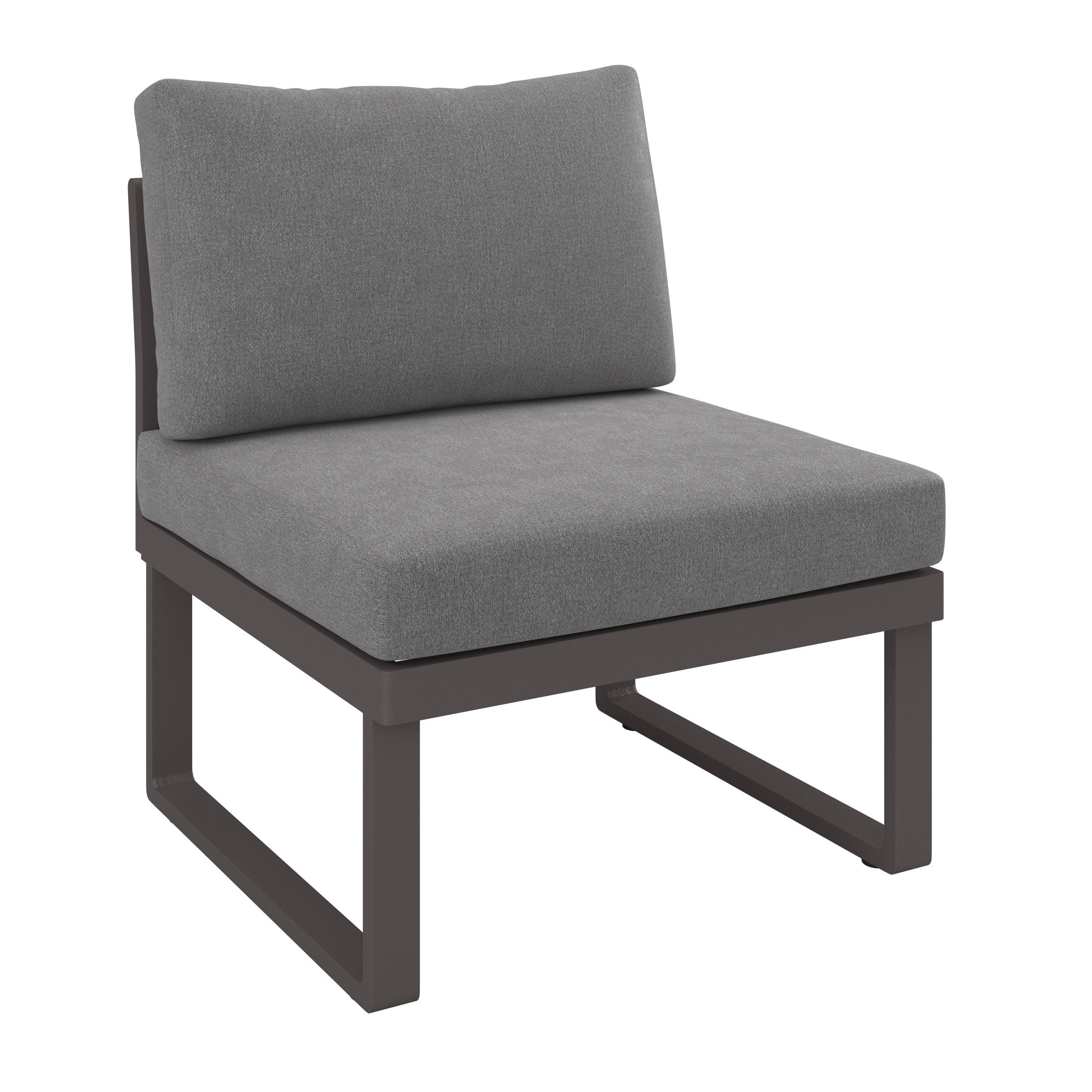 Element De Mijloc Lounge  - gri deschis/gri închis, Design, metal/textil (67/74/76cm) - Dieter Knoll