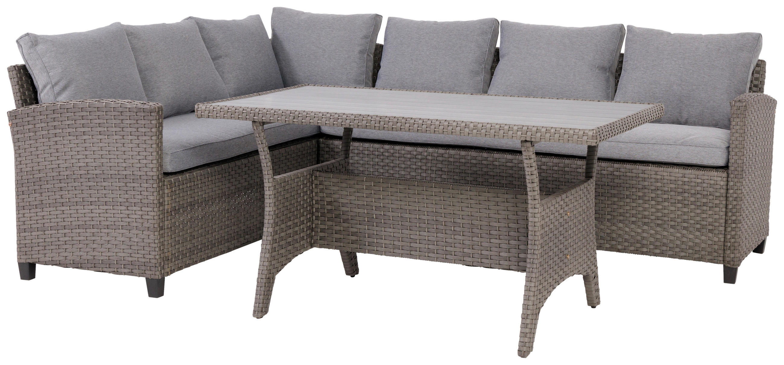 LOUNGEGARNITUR 3-teilig    - Grau, Modern, Kunststoff/Textil (175/220cm) - Ondega