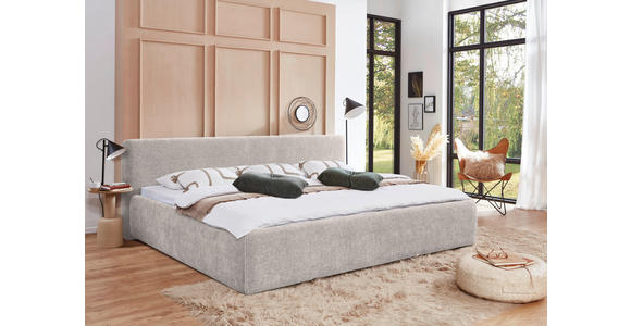 POLSTERBETT Bettkasten, Lattenroste Creme 180/200 cm  - Birkefarben/Buchefarben, Design, Holz/Textil (180/200cm) - Xora