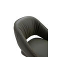 ARMLEHNSTUHL  Sitzfläche 360° drehbar, automatische Rückholfunktion  Echtleder  - Schwarz/Graugrün, Design, Leder/Metall (61/81/66cm) - Dieter Knoll