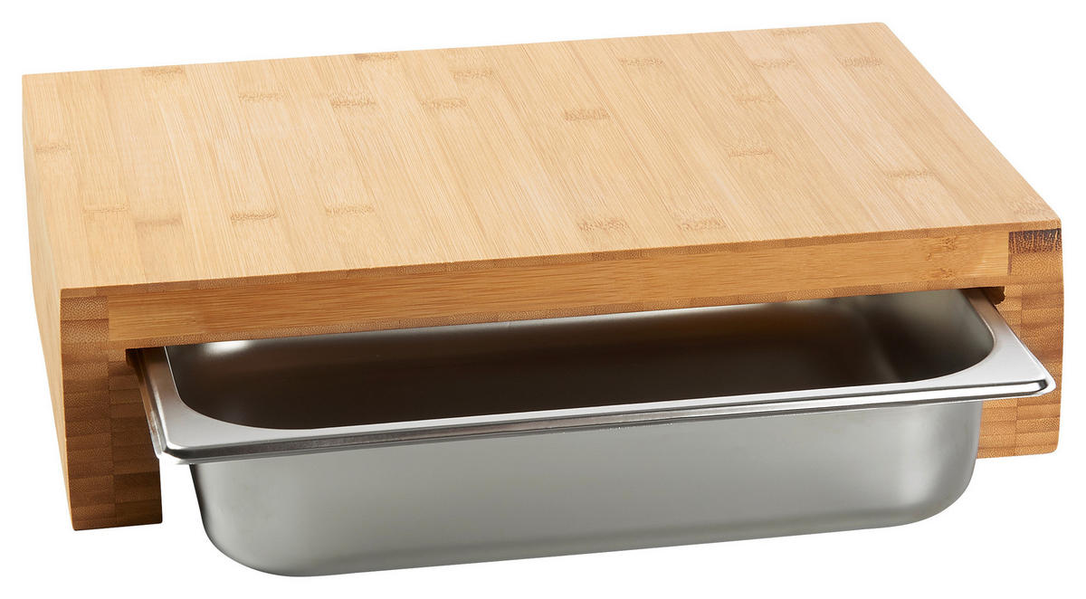 SCHNEIDEBRETT    37,5/27,5/9,5 cm  - Naturfarben, Basics, Holz/Metall (37,5/27,5/9,5cm)