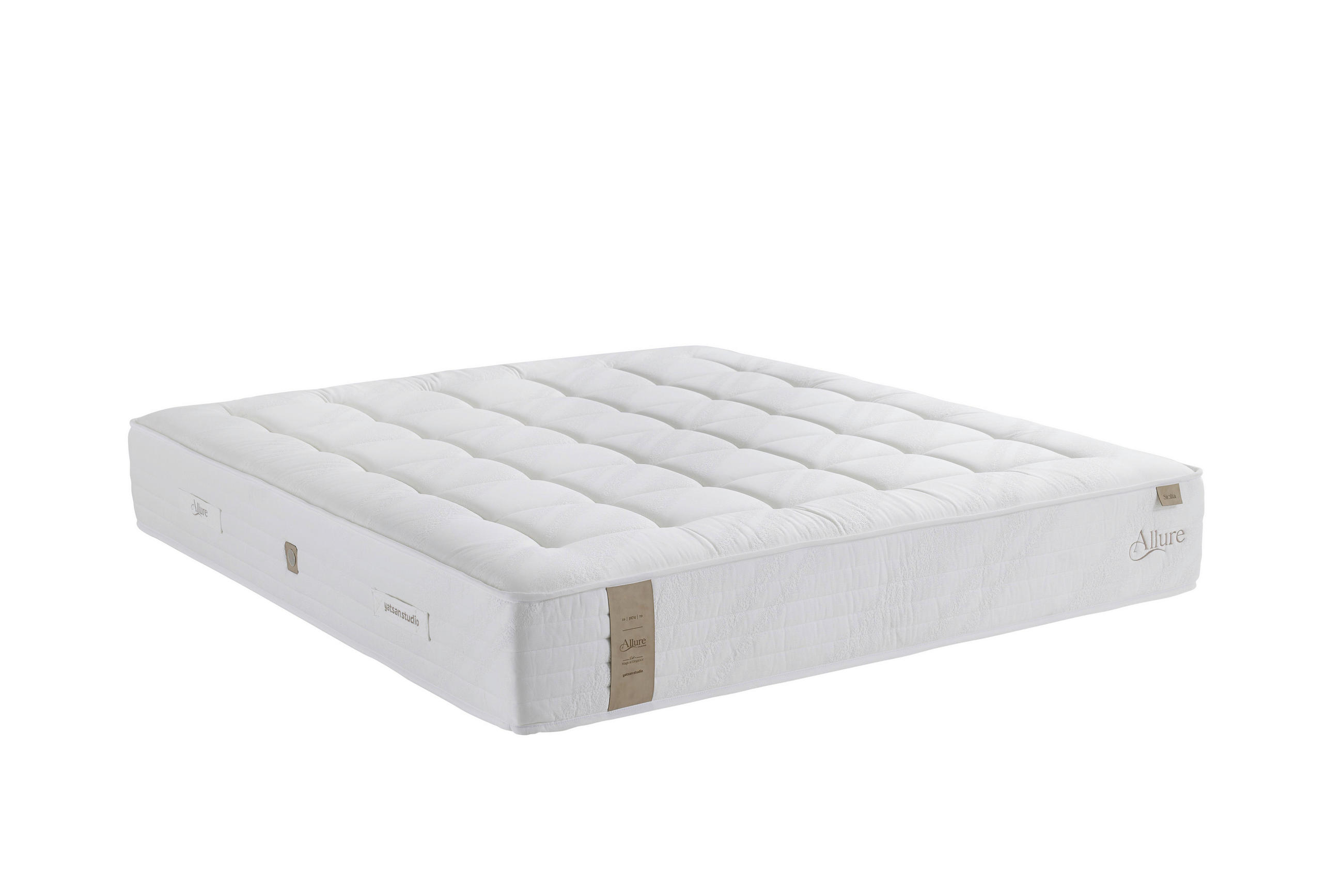 BOXSPRINGMATRATZE ALLURE SICILIA H4, 90/200 cm, Höhe ca.:  - Creme, Basics, Textil (90/200cm)