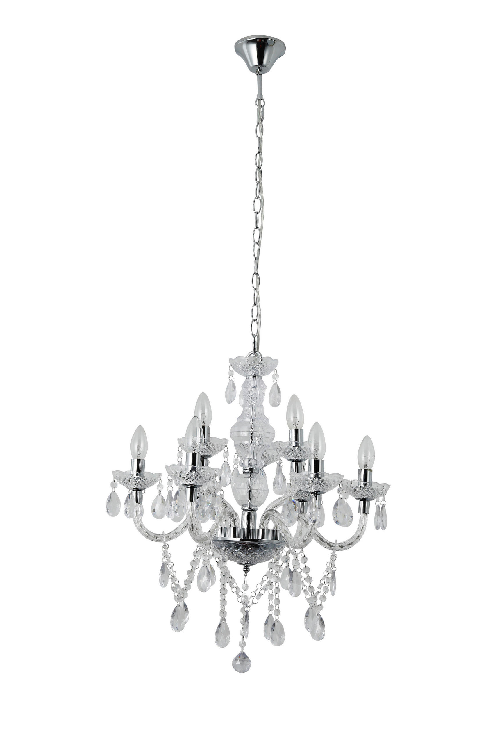 KRONLEUCHTER 53/120/63 cm   - Transparent, Design, Kunststoff/Metall (53/120/63cm) - P & B