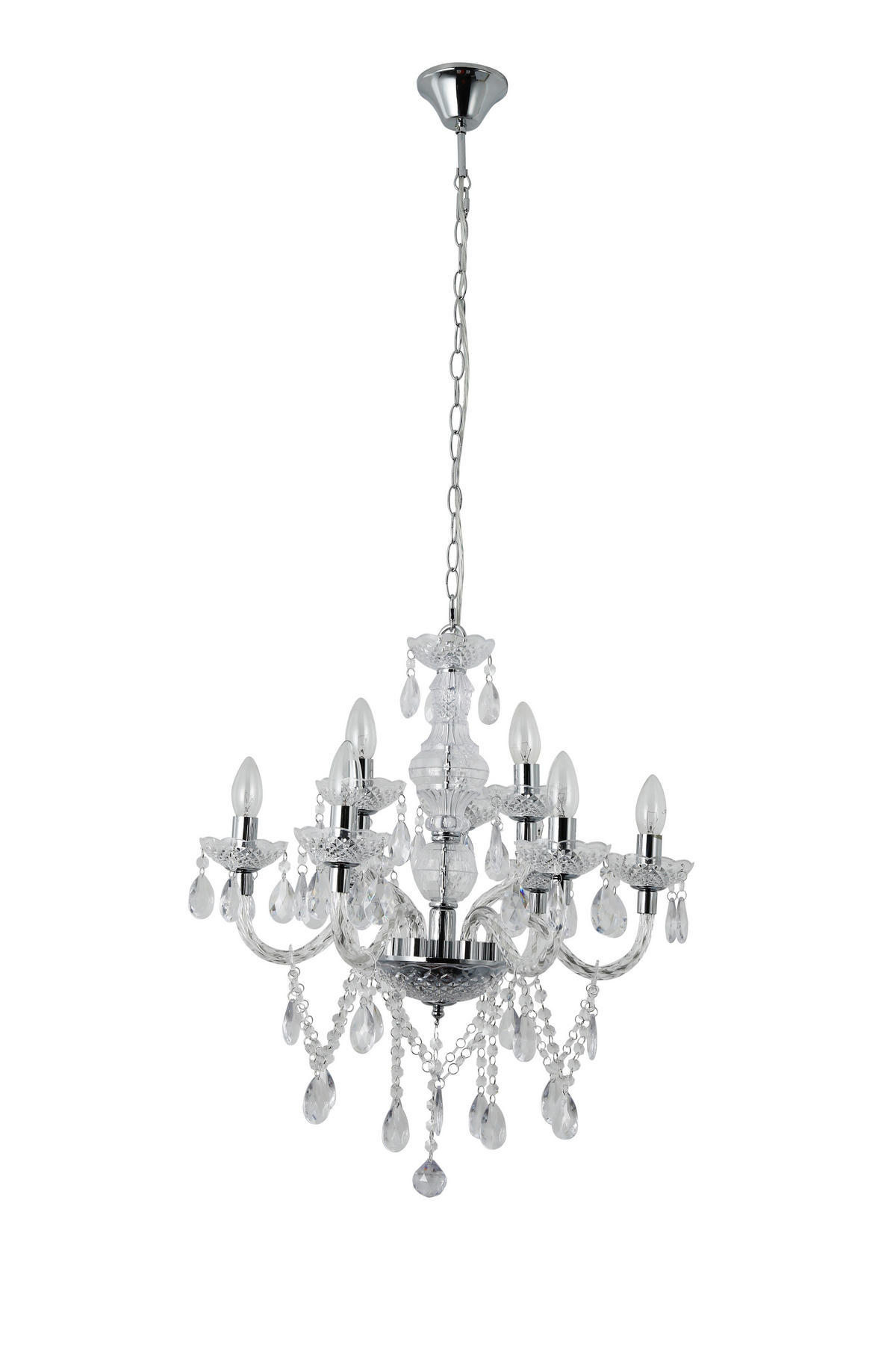 KRONLEUCHTER 53/120/63 cm   - Transparent, Design, Kunststoff/Metall (53/120/63cm) - P & B