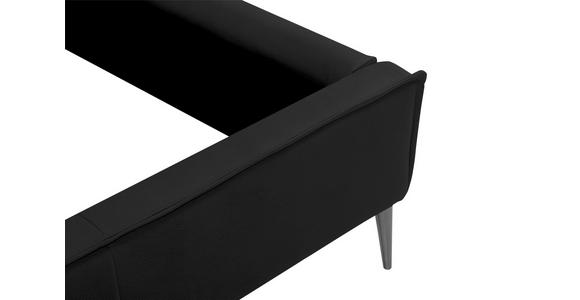 POLSTERBETT 140/200 cm,  in Schwarz, gepolstertes Kopfteil,  - Schwarzchrom/Schwarz, KONVENTIONELL, Leder/Metall (140/200cm) - Esposa