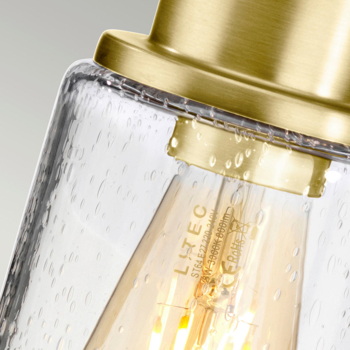 BADEZIMMER-WANDLEUCHTE - Messingfarben, Design, Glas/Metall (30/18,9/12cm) - Elstead Lighting