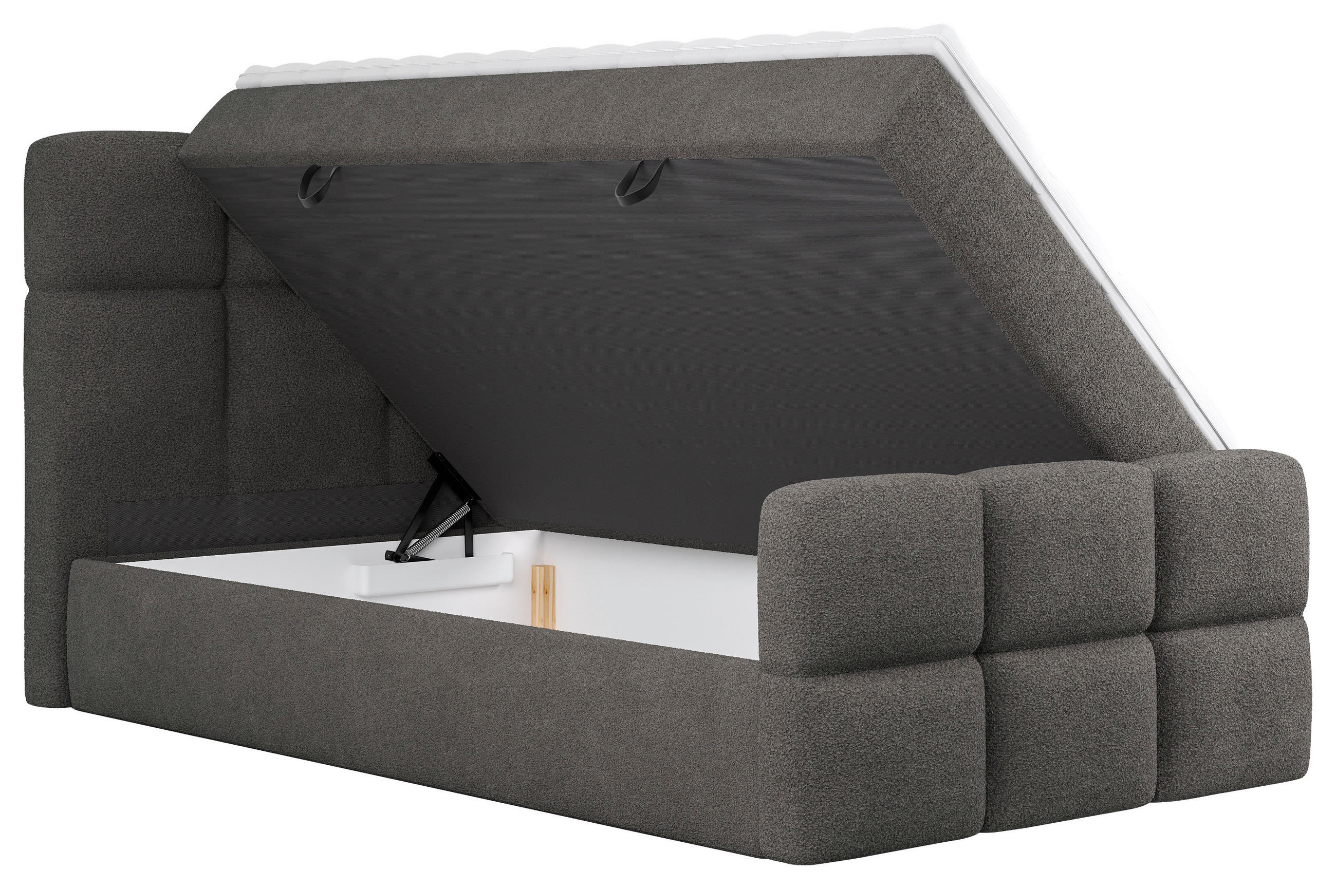 BOXBETT 120/200 cm  in Dunkelgrau  - Dunkelgrau/Schwarz, Design, Holzwerkstoff/Kunststoff (120/200cm) - Xora
