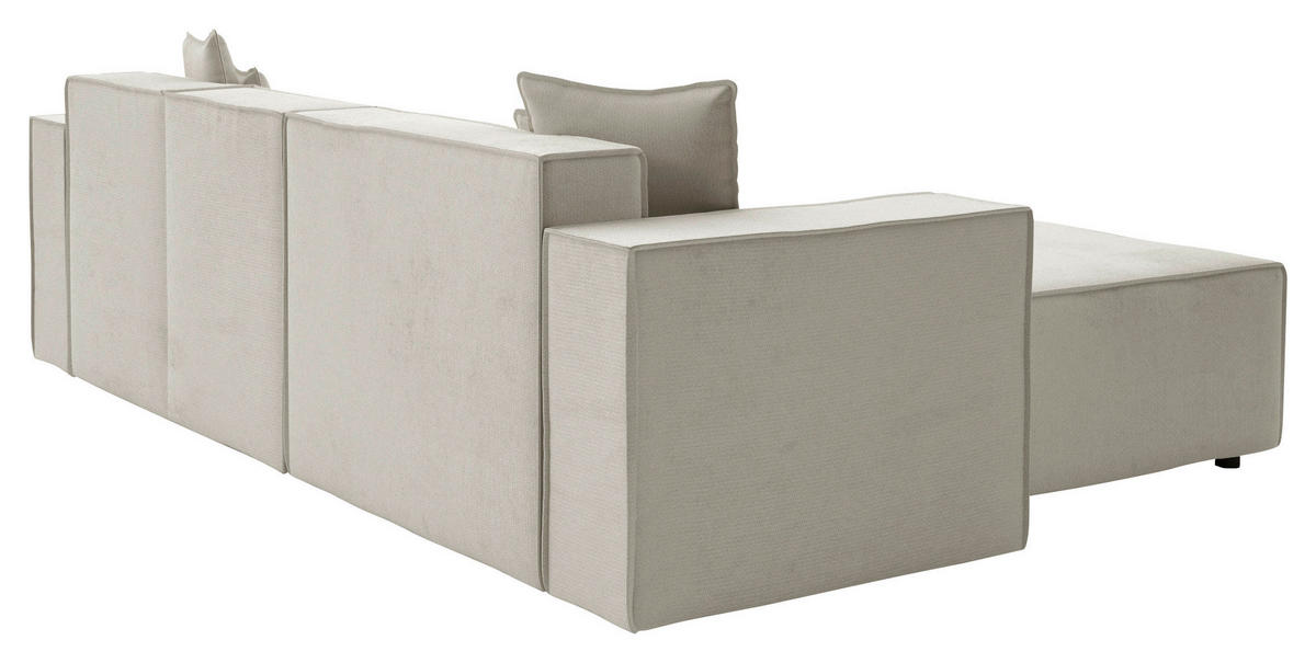 ECKSOFA  Creme Chenille  - Creme/Schwarz, MODERN, Kunststoff/Textil (180/265cm) - Milino