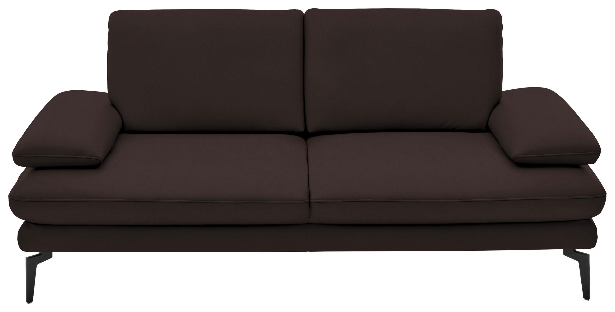 2,5-SITZER in Leder Braun  - Schwarz/Braun, Design, Leder/Metall (196/86/104cm) - Dieter Knoll