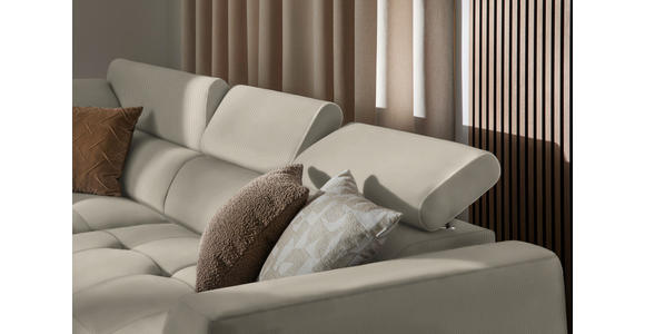 ECKSOFA in Feincord Beige 205/284 cm - Beige/Schwarz, Design, Kunststoff/Textil (205/284cm) - Xora