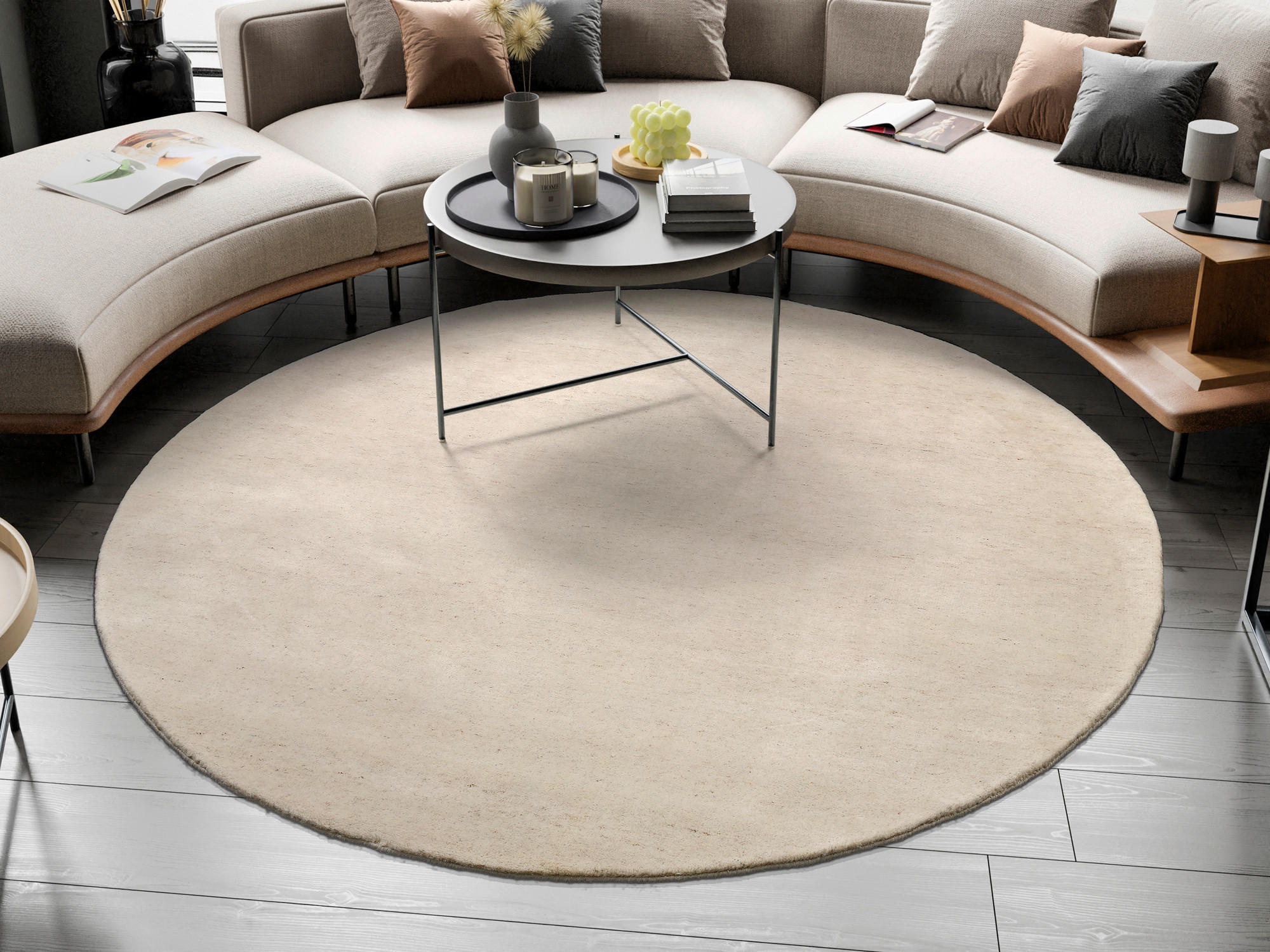 WOLLTEPPICH 150/150 cm Silverström Gelb  - Gelb, Basics, Textil (150/150cm)