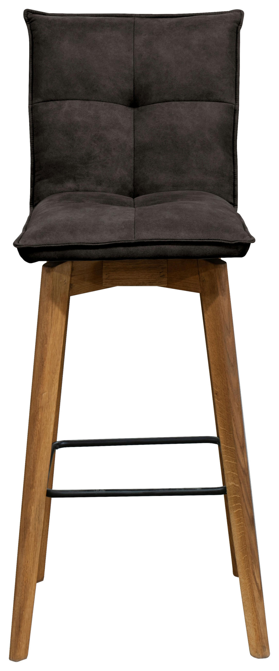 BARHOCKER in Dunkelgrau - Dunkelgrau/Eichefarben, Natur, Holz (43/112/50cm) - Livetastic