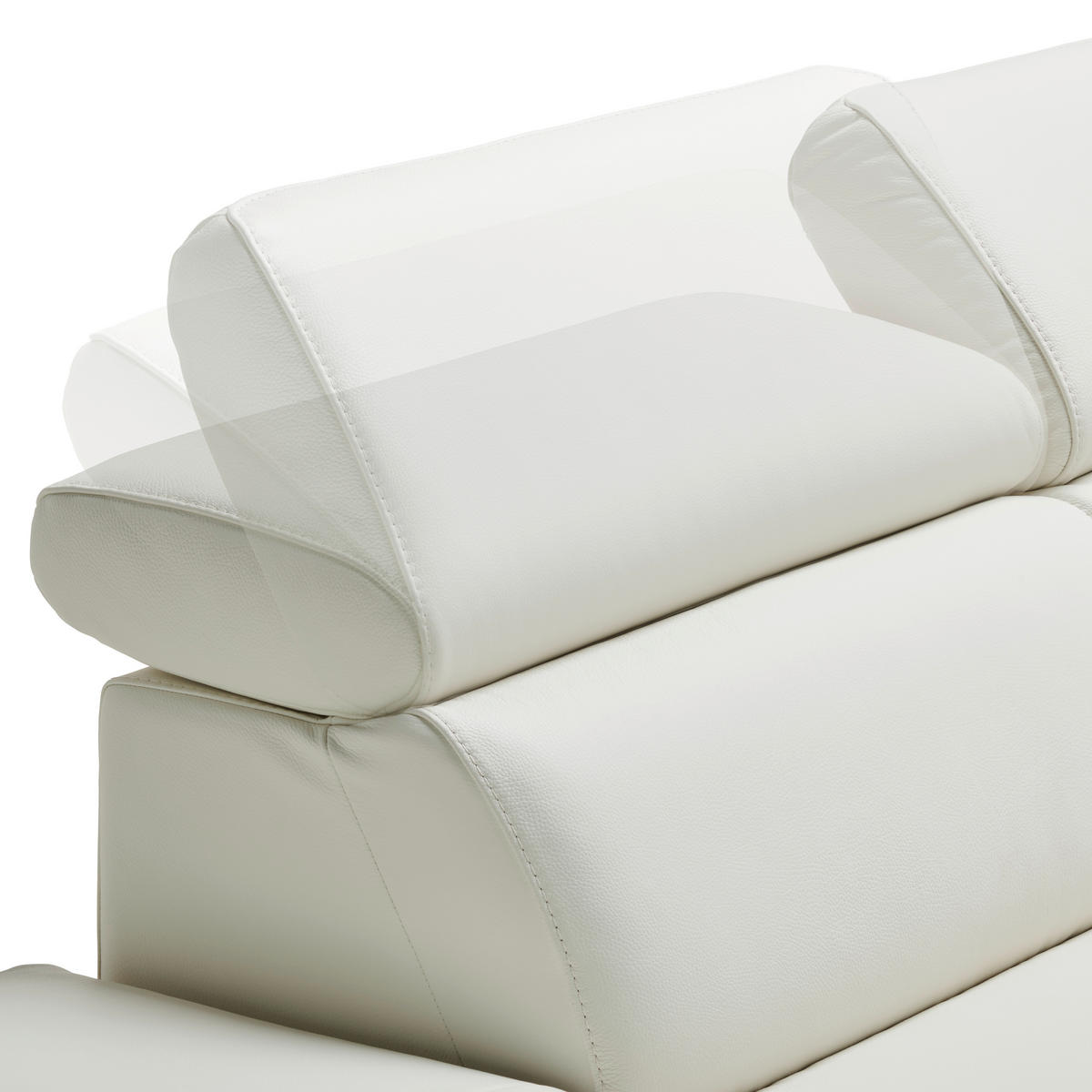 ECKSOFA in Echtleder Weiss  - Weiss/Schwarz, Modern, Leder/Metall (225/281cm) - Celina Home