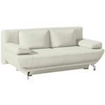 SCHLAFSOFA in Echtleder Weiß  - Chromfarben/Weiß, Design, Leder/Metall (210/87/97cm) - Dieter Knoll