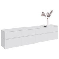 LOWBOARD  220/52/40 cm 4 Schublade(n) stehend  - Silberfarben/Weiß, Design, Holzwerkstoff/Kunststoff (220/52/40cm) - Xora
