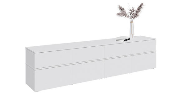 LOWBOARD  220/52/40 cm 4 Schublade(n) stehend, hängend  - Silberfarben/Weiß, Design, Holzwerkstoff/Kunststoff (220/52/40cm) - Xora