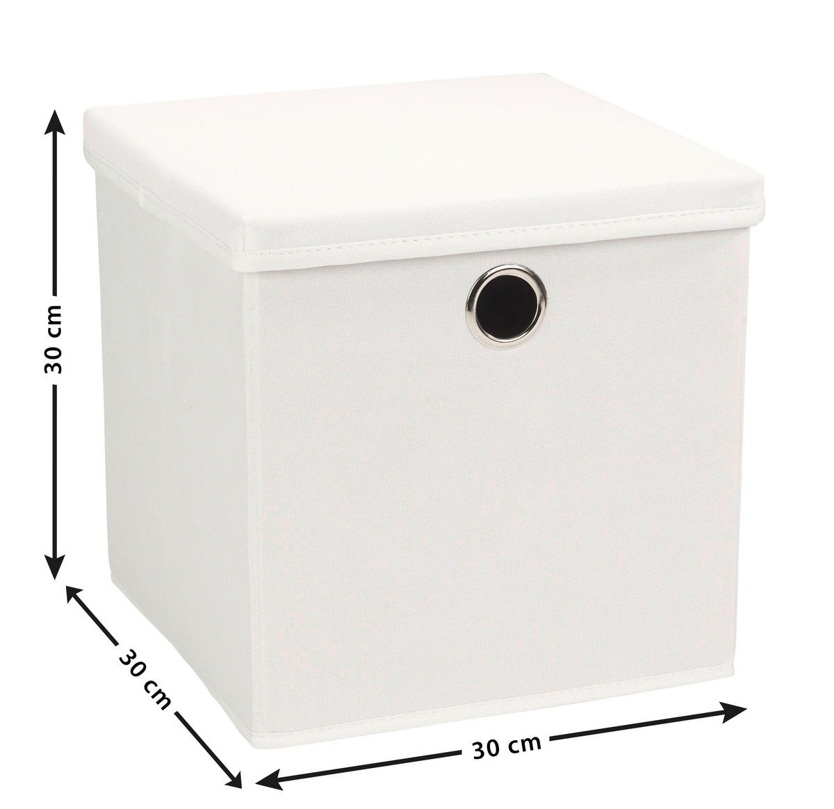 AUFBEWAHRUNGSBOX  - Weiß, Design, Textil (30/30/30cm) - Echtwerk