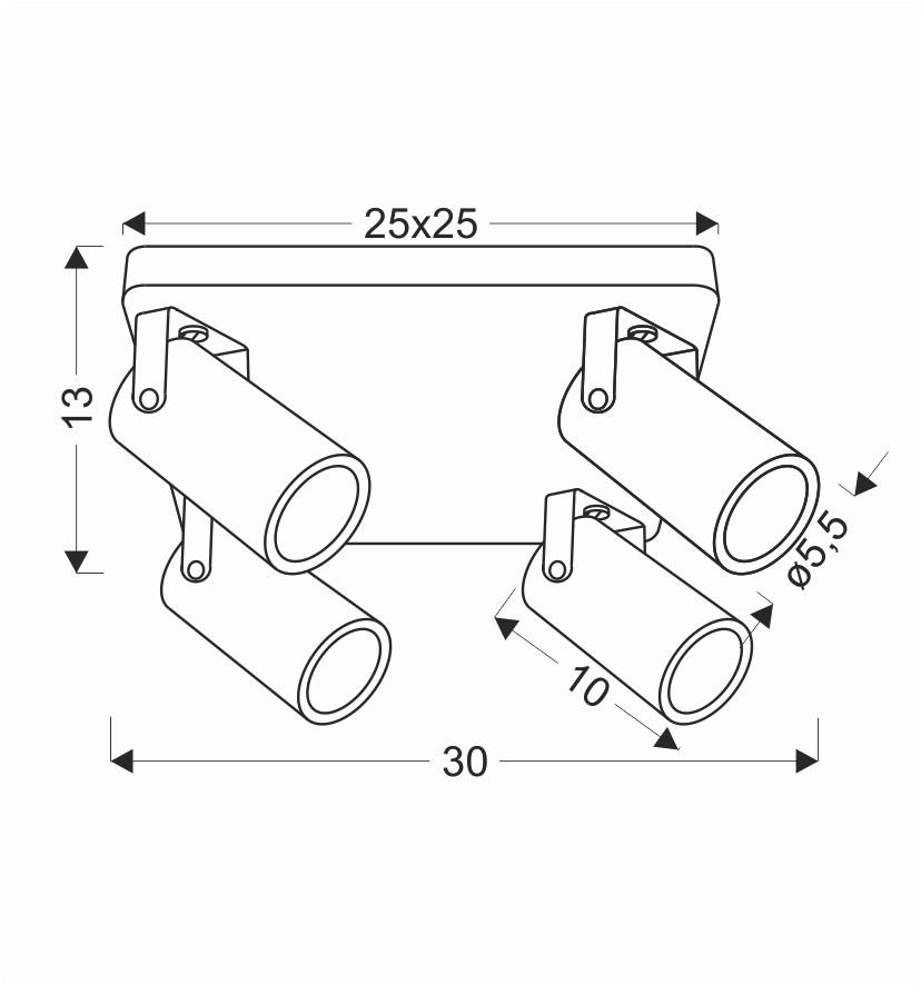 SPOTLIGHT Gary   - svart, Design, metall (30cm)