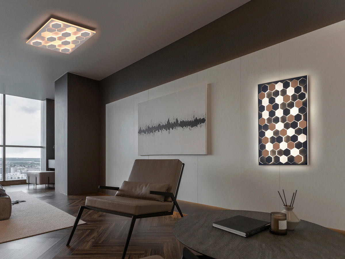 LED-DECKENLEUCHTE   - Schwarz, Design, Metall (70/115/7,5cm) - Cinque