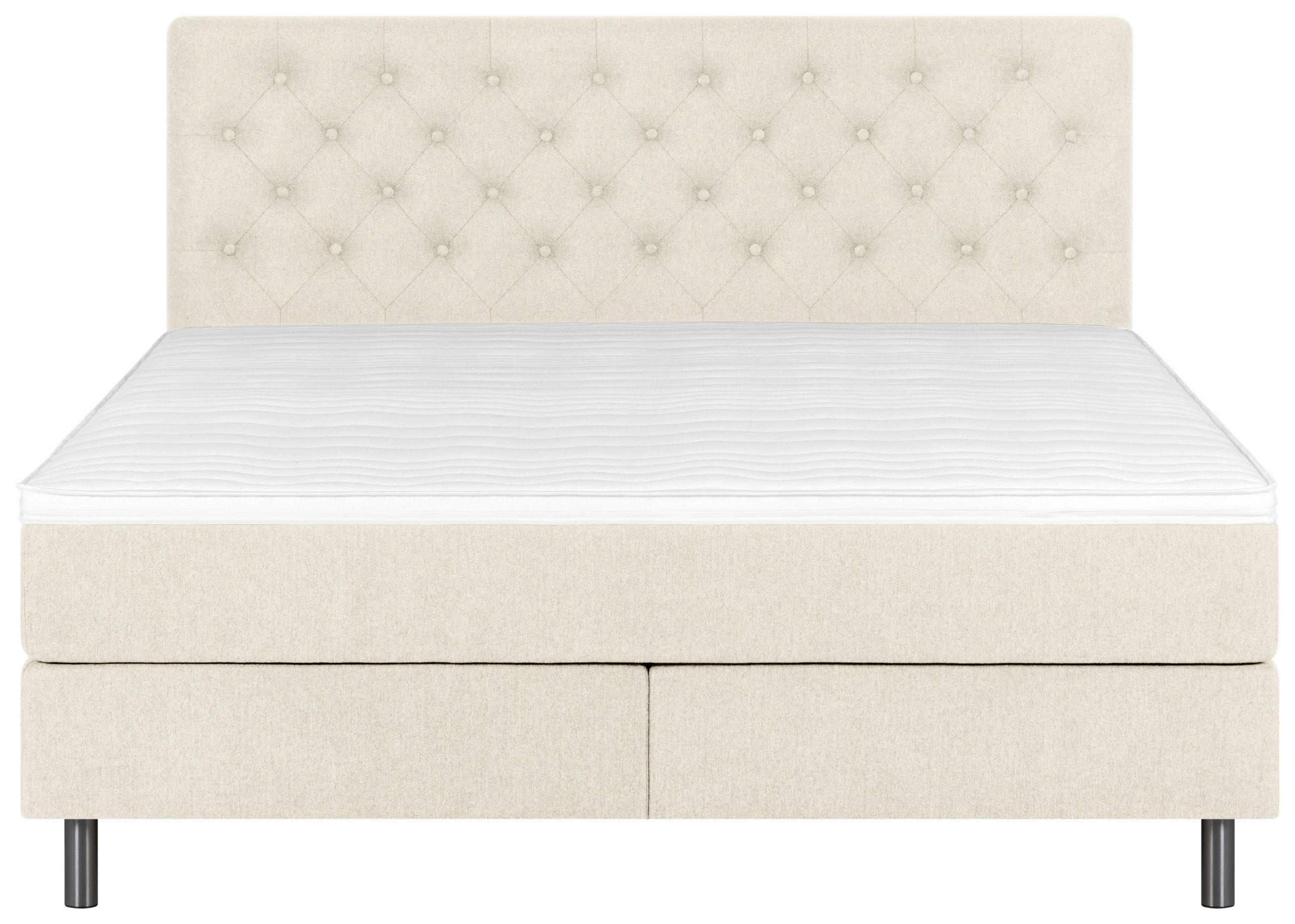 Thumbnail - Welnova Boxspringbett, Perlmutt, Textil, H4 + H5, 7-Zonen, Höhe ca. 21 cm, 180x200 cm, gepolstertes Kopfteil, Stoffauswa...