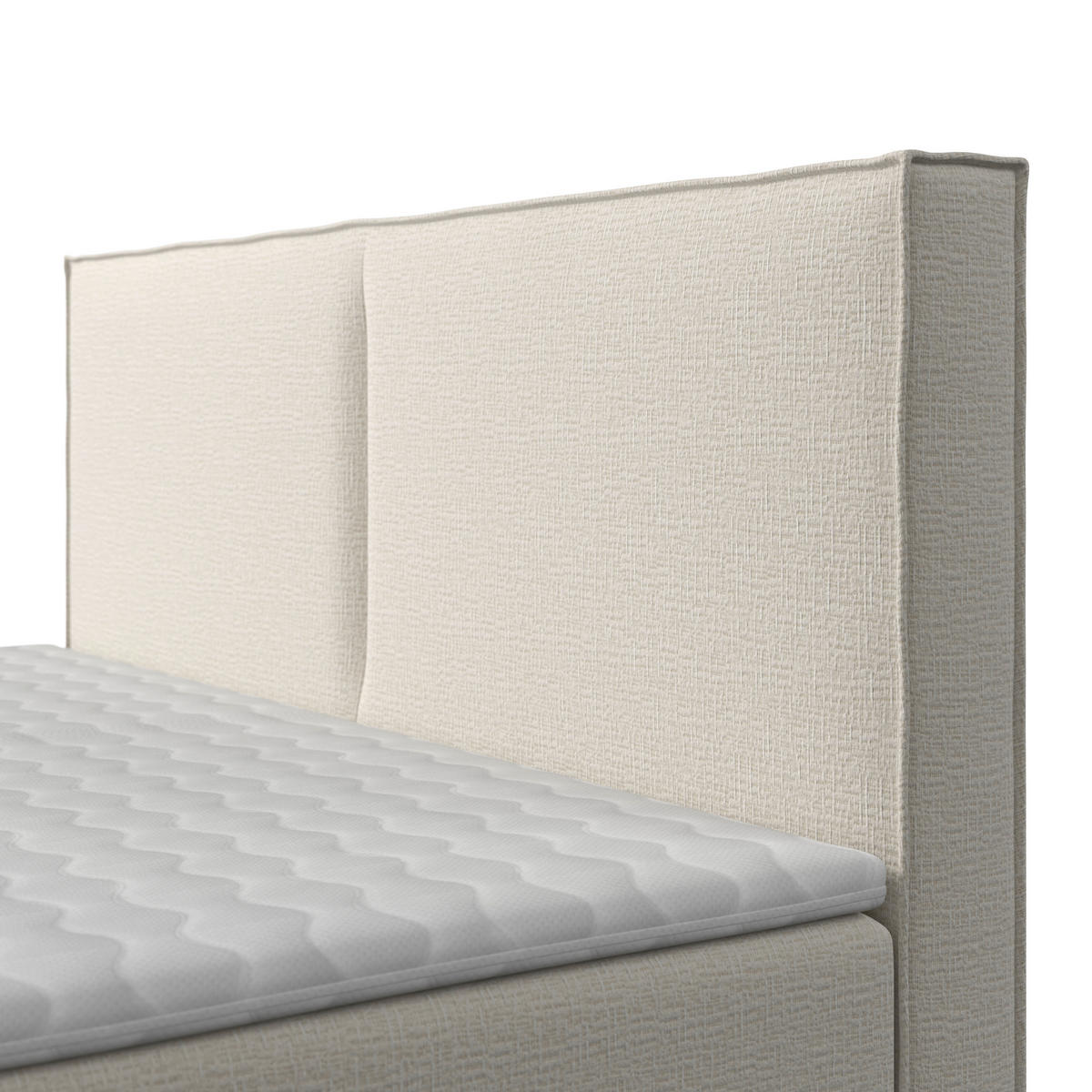 BOXSÄNG 180/200 cm  i cremefärgad  - svart/cremefärgad, Modern, trä/textil (180/200cm) - Visionight