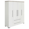 DREHTÜRENSCHRANK in Weiss, Silbereichenfarben  - Weiss/Silberfarben, Basics, Holzwerkstoff/Metall (175,8/205,9/55,6cm) - Paidi
