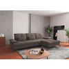 ECKSOFA in Flachgewebe Schlammfarben  - Schlammfarben/Schwarz, Konventionell, Textil/Metall (279/185cm) - Sit & More