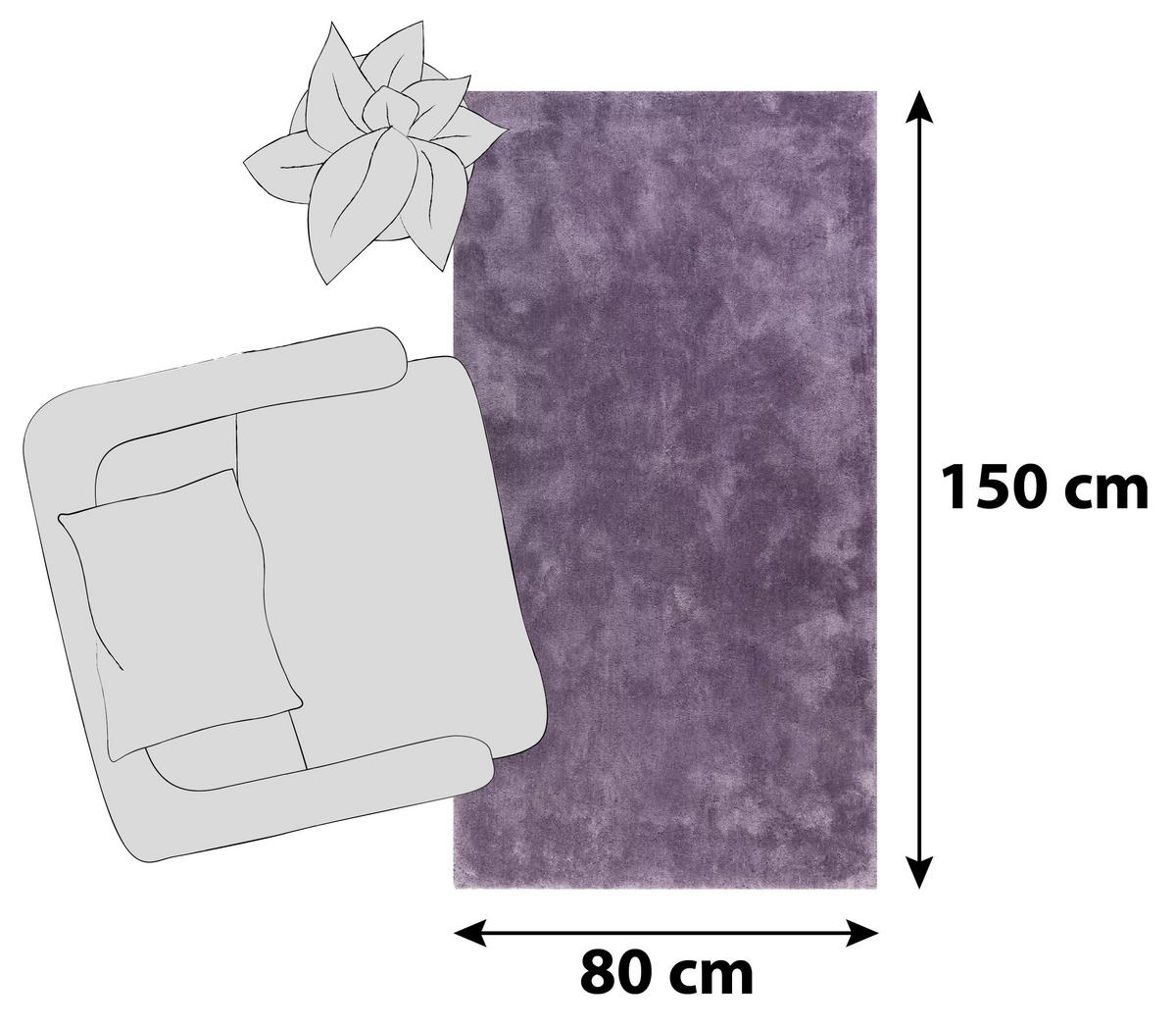 HOCHFLORTEPPICH 80/150 cm Relaxx Lila  - Lila, Basics, Textil (80/150cm) - Esprit
