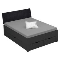 STAURAUMBETT 140/200 cm  in Grau  - Schwarz/Grau, Design, Holzwerkstoff (140/200cm) - Xora