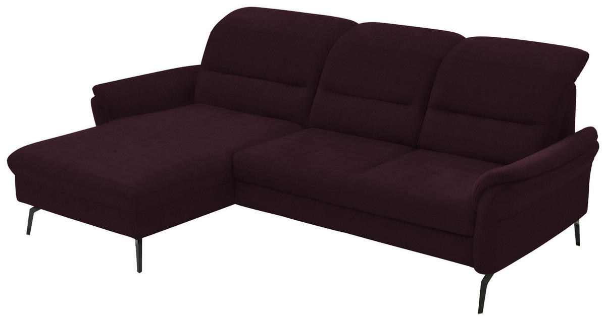 ECKSOFA in Flachgewebe Mokka  181/260 cm  - Schwarz/Mokka, KONVENTIONELL, Textil/Metall (181/260cm) - Beldomo Speed