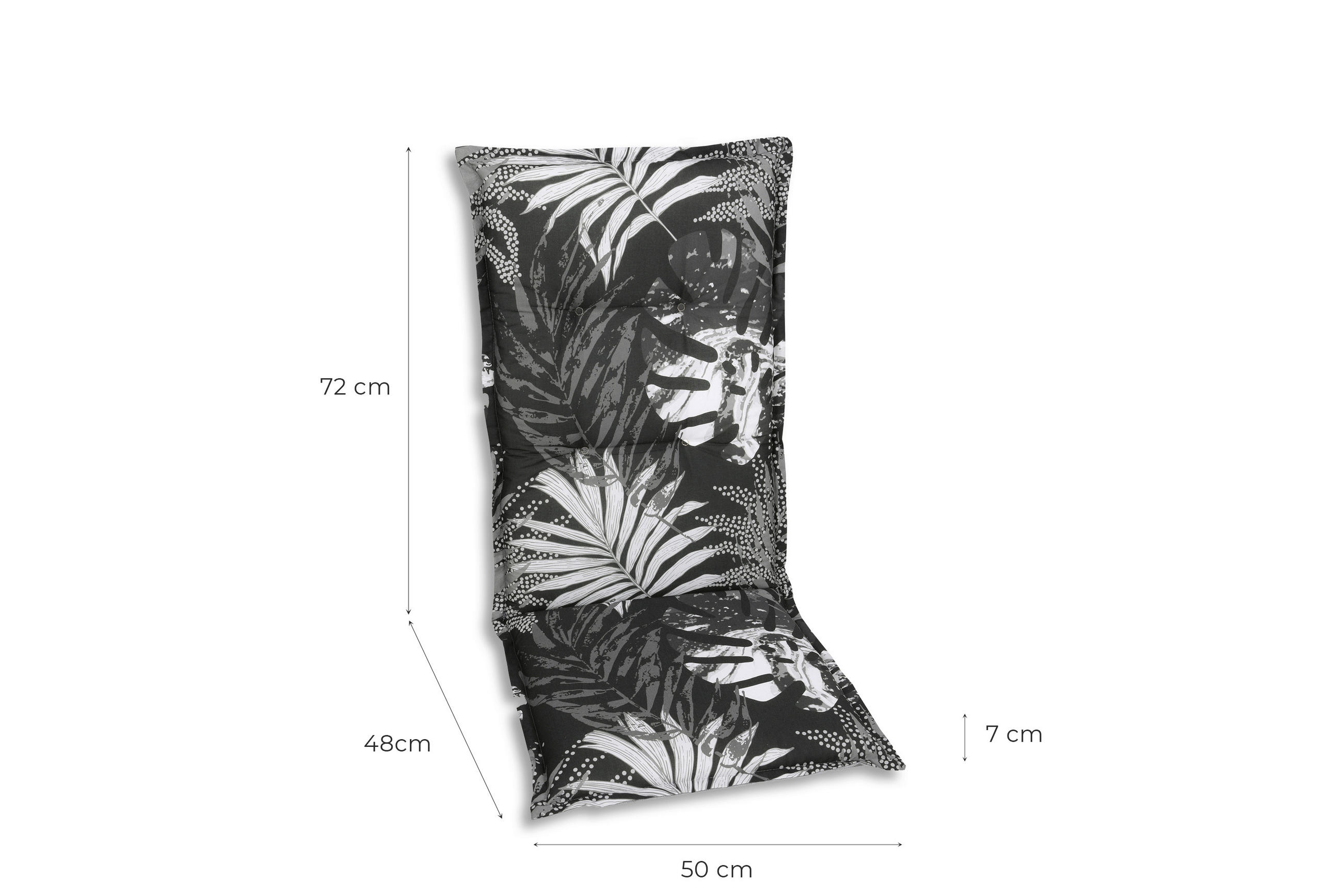 SESSELAUFLAGENSET Blätter  - Schwarz/Weiß, Basics, Textil (50/7/120cm)