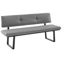 SITZBANK 180/86/60 cm  in Schwarz, Hellgrau  - Hellgrau/Schwarz, MODERN, Textil/Metall (180/86/60cm) - Cantus
